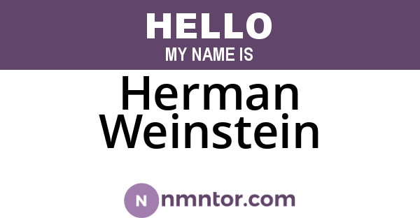 Herman Weinstein
