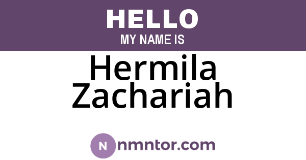 Hermila Zachariah