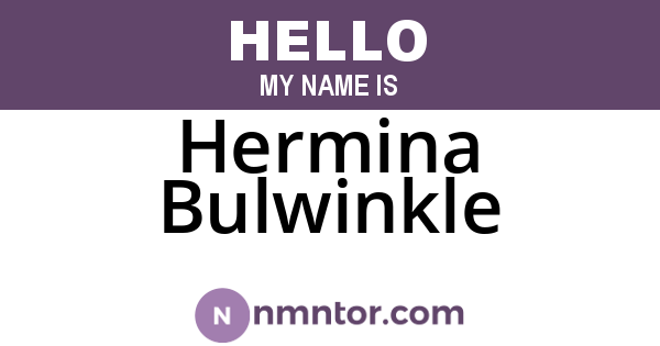 Hermina Bulwinkle