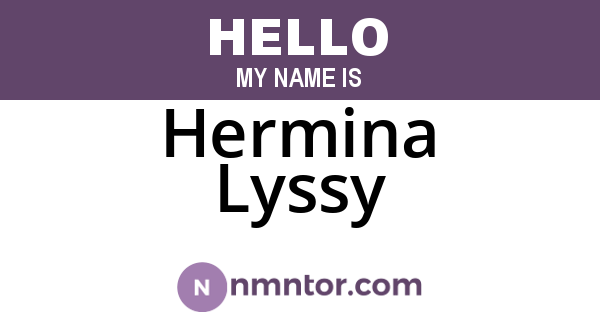 Hermina Lyssy