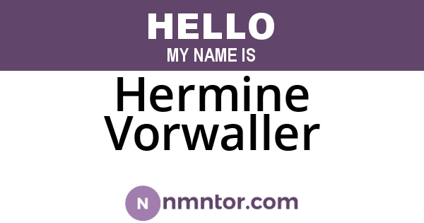 Hermine Vorwaller