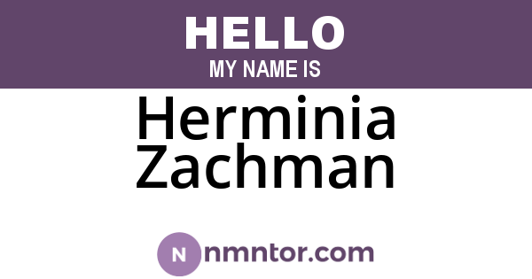 Herminia Zachman