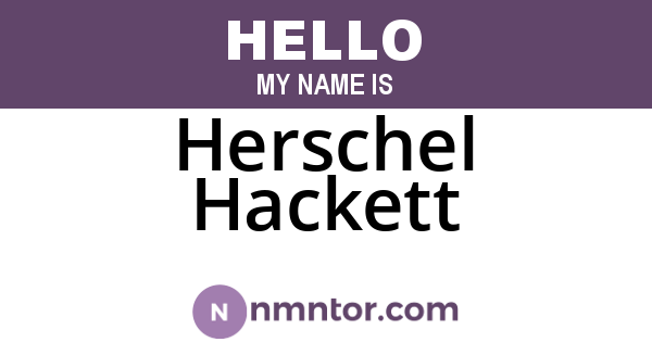 Herschel Hackett