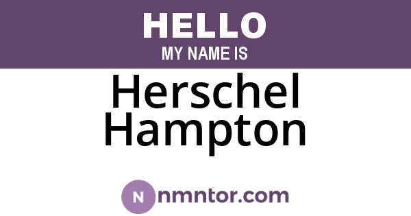 Herschel Hampton