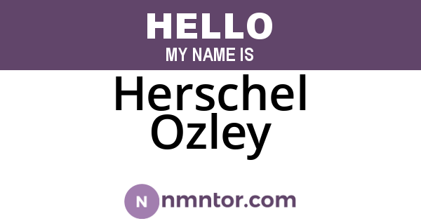 Herschel Ozley