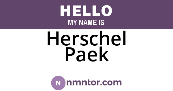 Herschel Paek