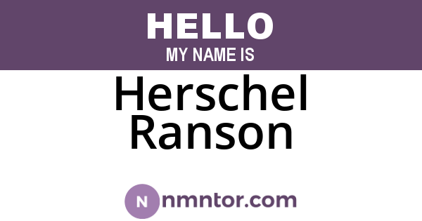Herschel Ranson