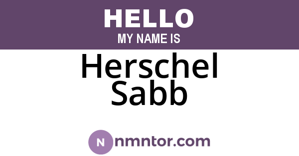 Herschel Sabb