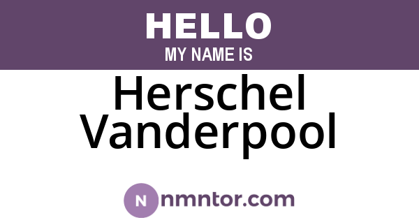 Herschel Vanderpool