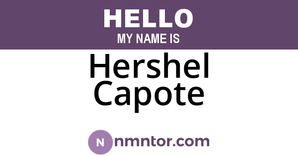 Hershel Capote