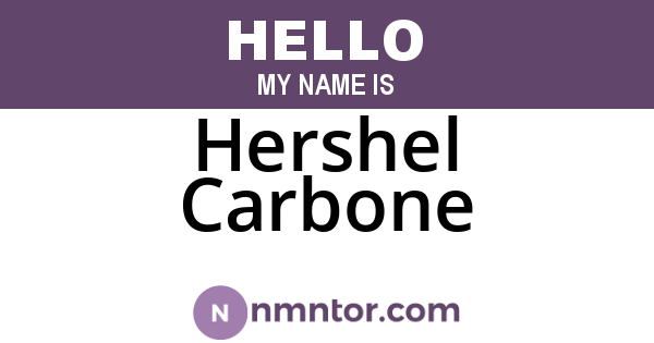 Hershel Carbone