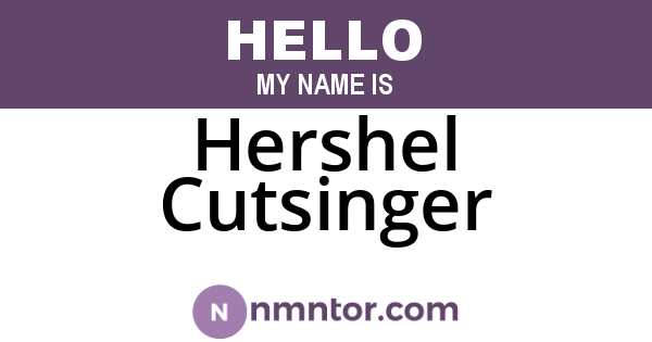 Hershel Cutsinger