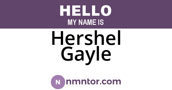 Hershel Gayle