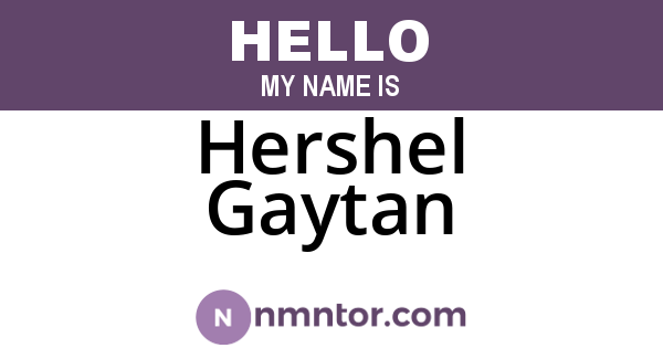 Hershel Gaytan
