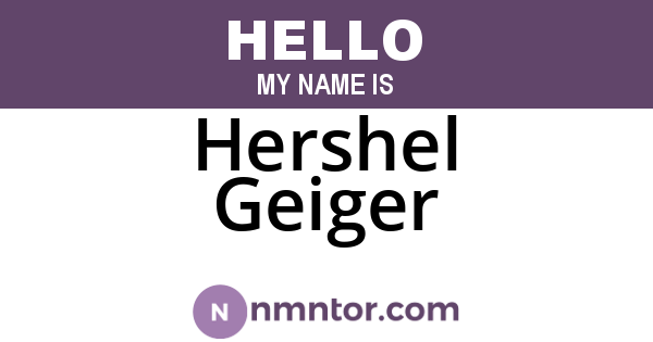 Hershel Geiger