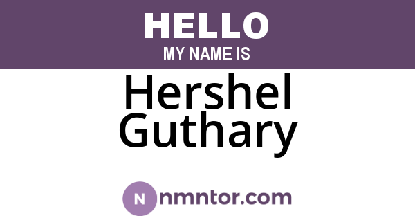 Hershel Guthary