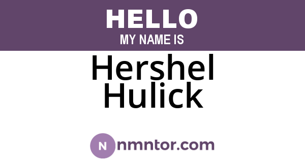 Hershel Hulick