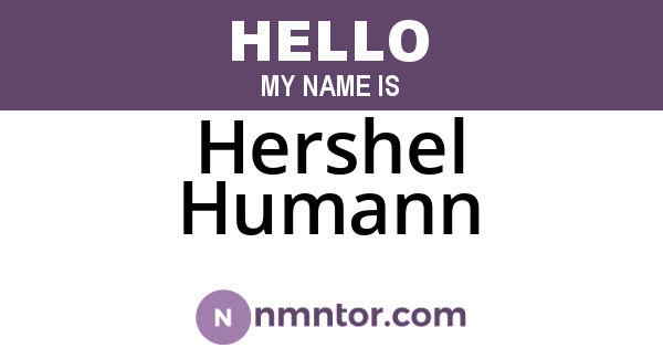 Hershel Humann