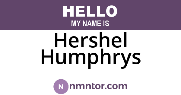 Hershel Humphrys