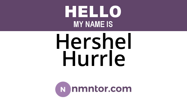 Hershel Hurrle