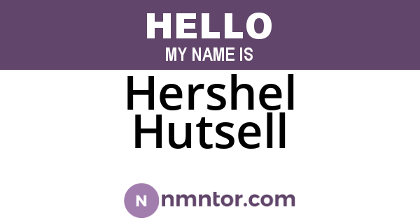 Hershel Hutsell