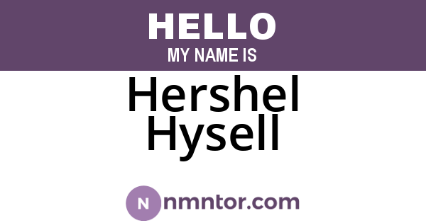 Hershel Hysell