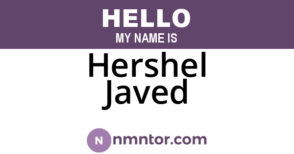 Hershel Javed
