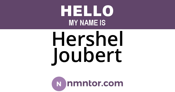 Hershel Joubert