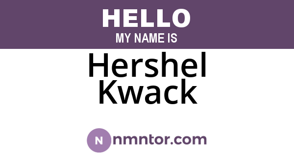 Hershel Kwack