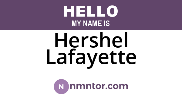 Hershel Lafayette