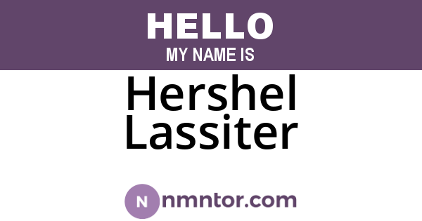 Hershel Lassiter