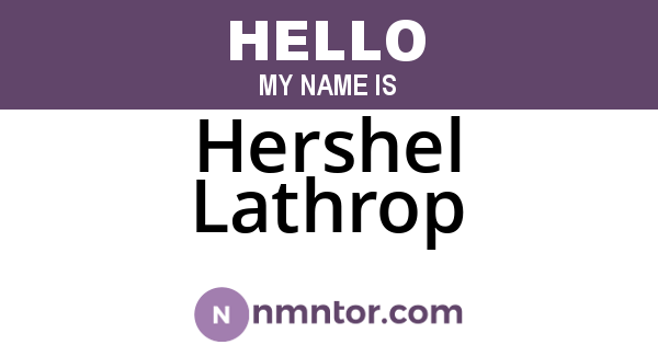 Hershel Lathrop