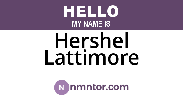 Hershel Lattimore