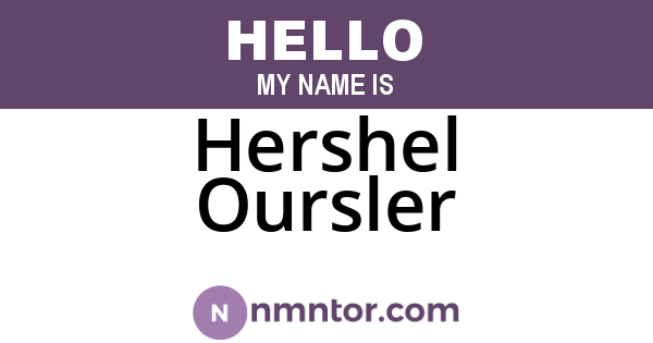 Hershel Oursler