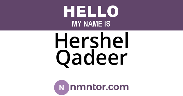 Hershel Qadeer