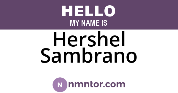 Hershel Sambrano