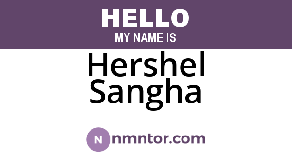 Hershel Sangha