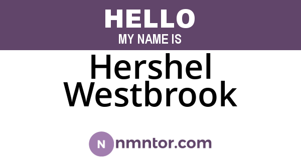 Hershel Westbrook