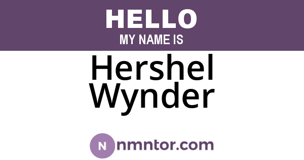 Hershel Wynder