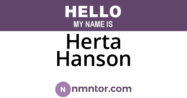 Herta Hanson