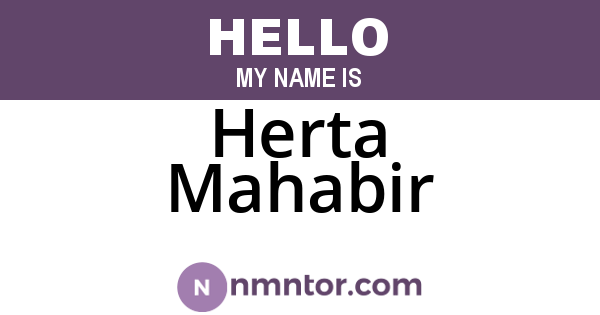 Herta Mahabir