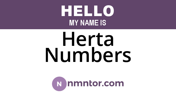 Herta Numbers