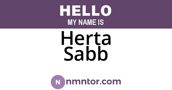 Herta Sabb