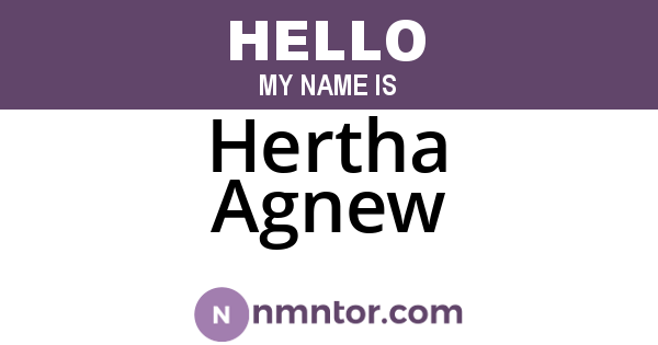 Hertha Agnew