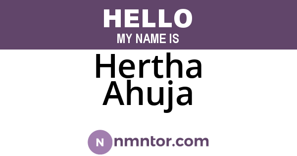 Hertha Ahuja