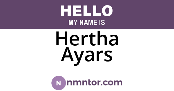Hertha Ayars