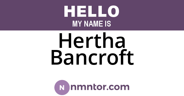 Hertha Bancroft