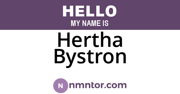 Hertha Bystron