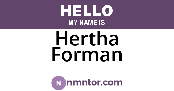 Hertha Forman