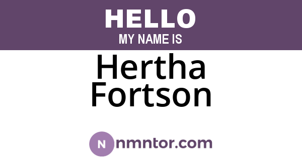 Hertha Fortson